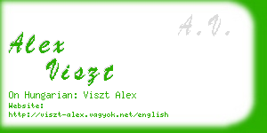 alex viszt business card